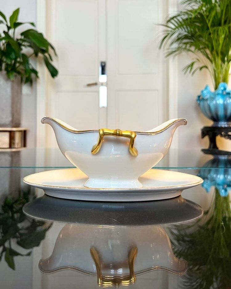 Saucière à Plateau - Porcelaine De Limoges - Vintage