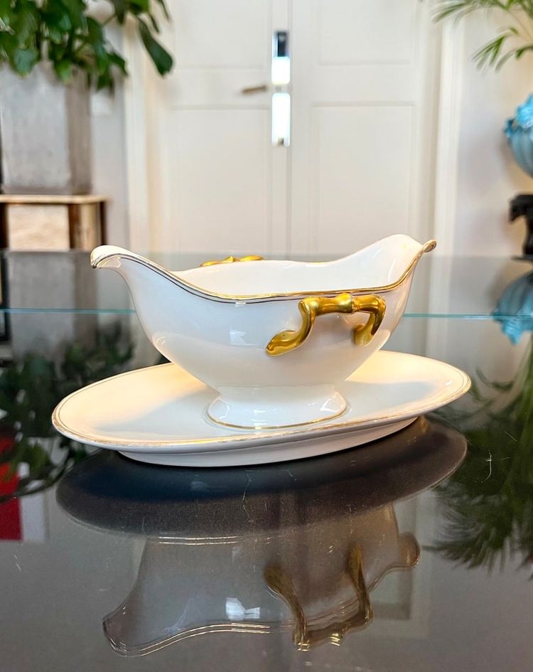 Saucière à Plateau - Porcelaine De Limoges - Vintage