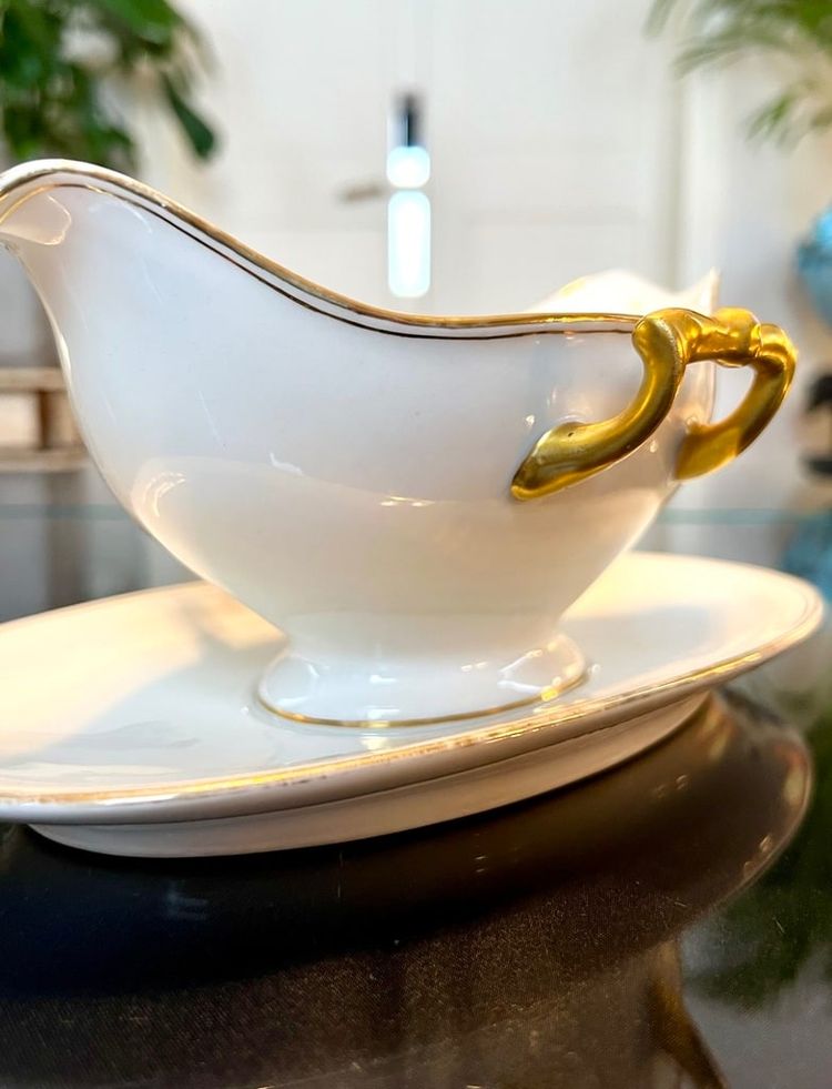 Saucière à Plateau - Porcelaine De Limoges - Vintage