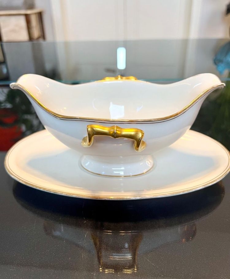 Saucière à Plateau - Porcelaine De Limoges - Vintage
