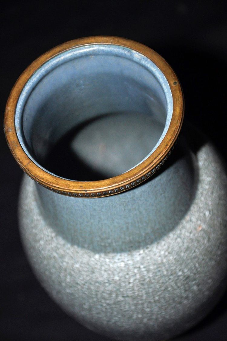 Vaso in ceramica smaltata Sarreguemines Art Nouveau inizio XX secolo
