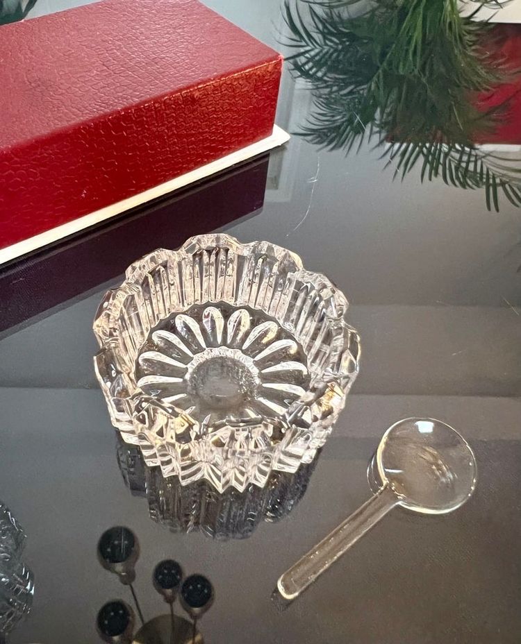 Art Deco Crystal Salt Cellars - Salt Pepper Condiments