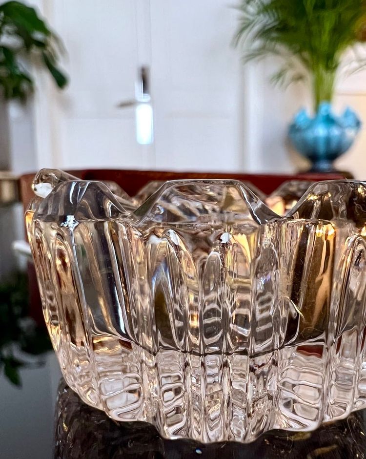 Art Deco Crystal Salt Cellars - Salt Pepper Condiments