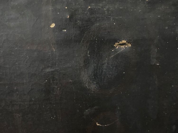 Olio su tela scena d'interno XVII secolo XIX secolo coppia di cortigiani