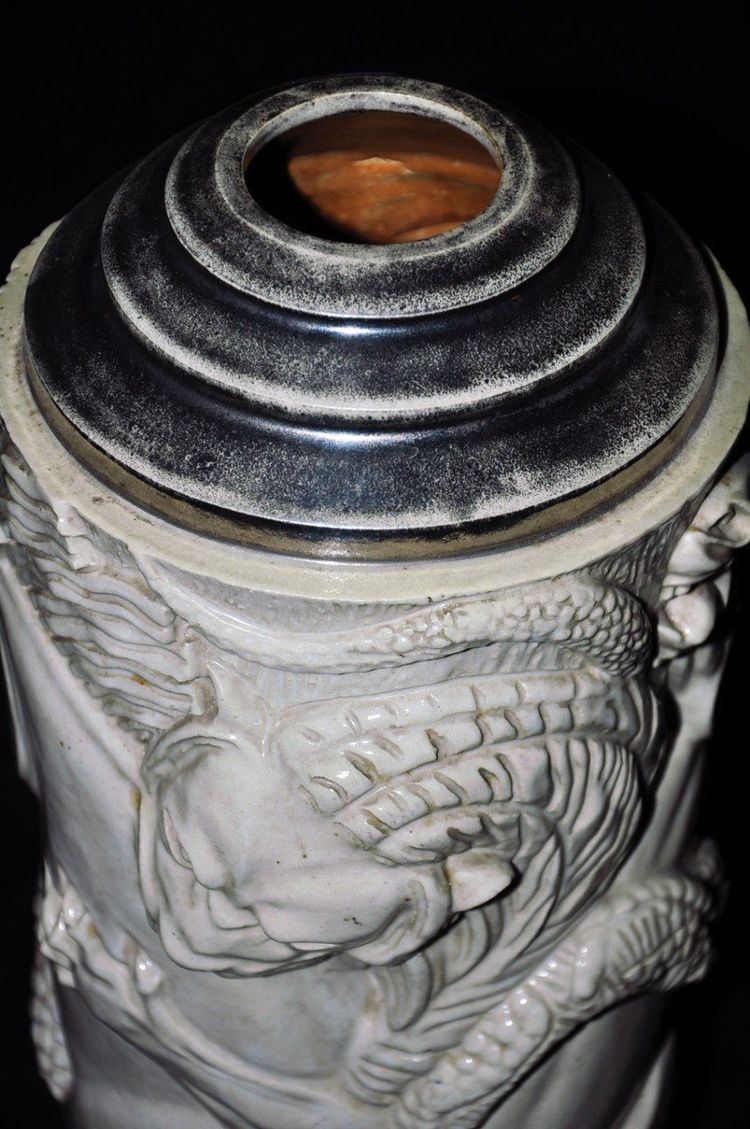 Ceramic vase/lamp base signed Gentil & Bourdet Art Deco