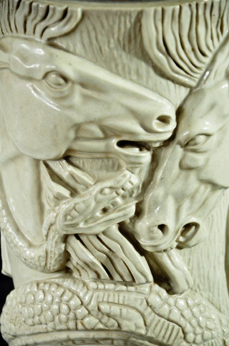 Ceramic vase/lamp base signed Gentil & Bourdet Art Deco