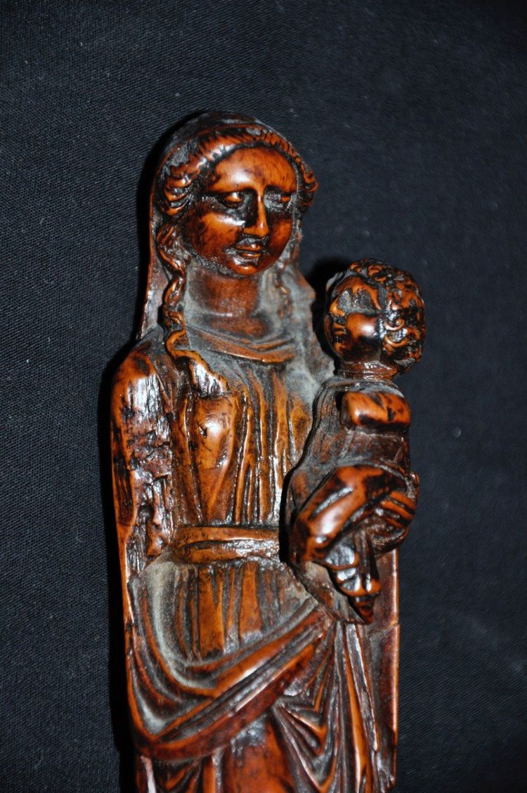 Scultura religiosa Vergine col Bambino Legno XVII secolo
