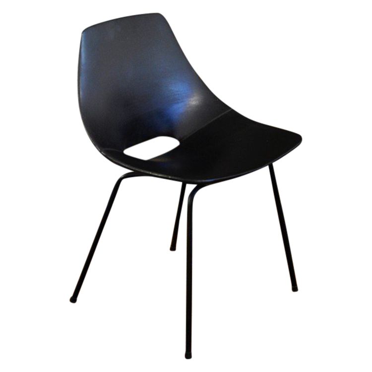 Set of 6 Tonneau chairs by Pierre Guariche, Steiner edition, circa 1950