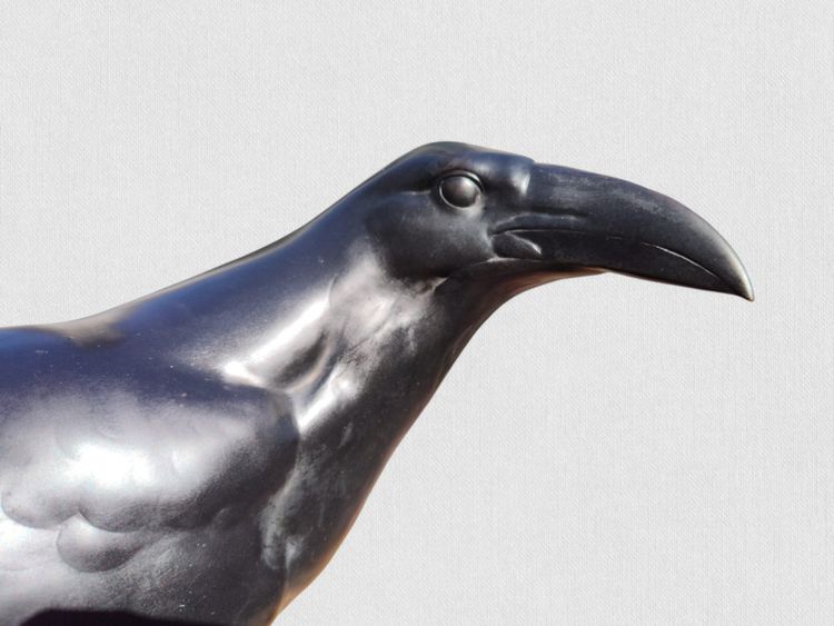 Corvo con preda - Bronzo di Ludwig Vordermayer (1868-1933), Fonte Noack Friedenau, 1909
