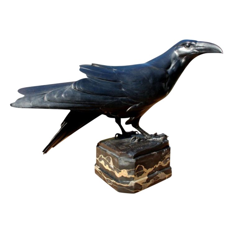 Corvo con preda - Bronzo di Ludwig Vordermayer (1868-1933), Fonte Noack Friedenau, 1909