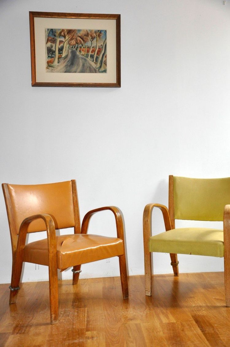 Paire de fauteuil Bow-Wood édition Steiner circa 1950
