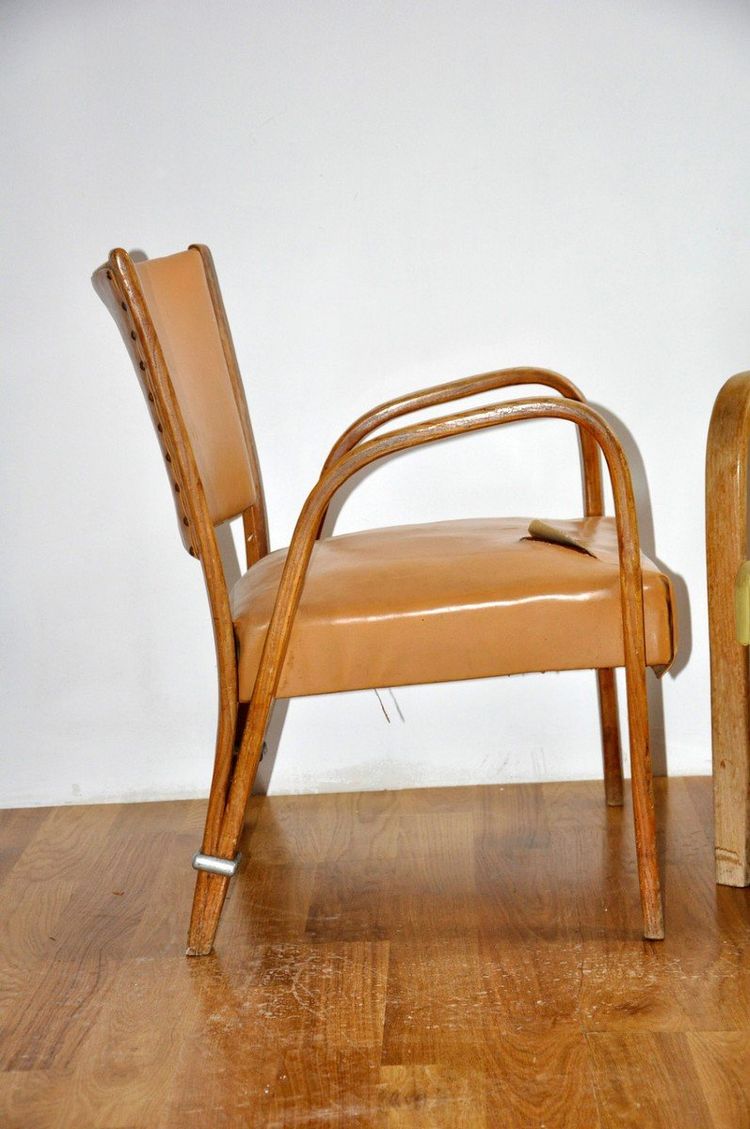 Paire de fauteuil Bow-Wood édition Steiner circa 1950