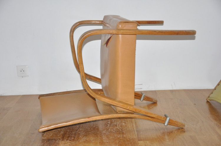 Paire de fauteuil Bow-Wood édition Steiner circa 1950