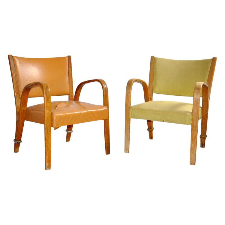 Paire de fauteuil Bow-Wood édition Steiner circa 1950