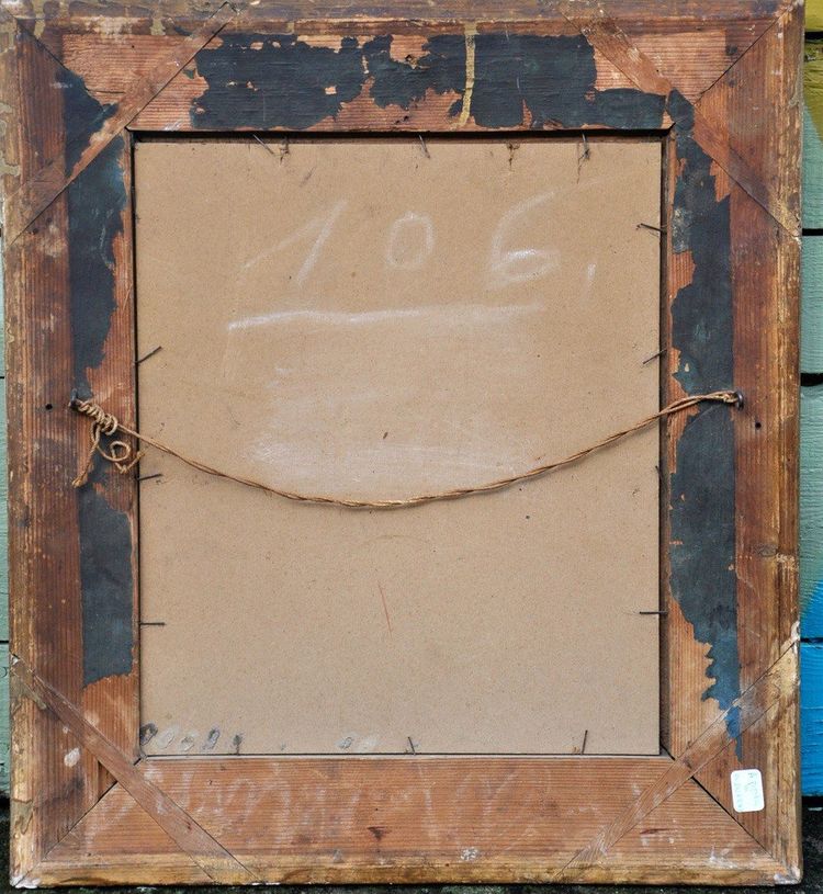 Huile sur carton signature illisible XIXe siècle