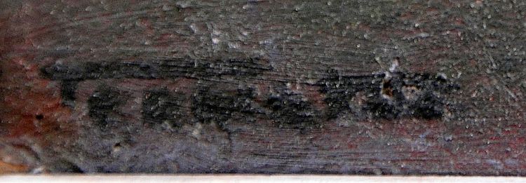Olio su tela Uomo con chitarra Firma illeggibile Circa 1970