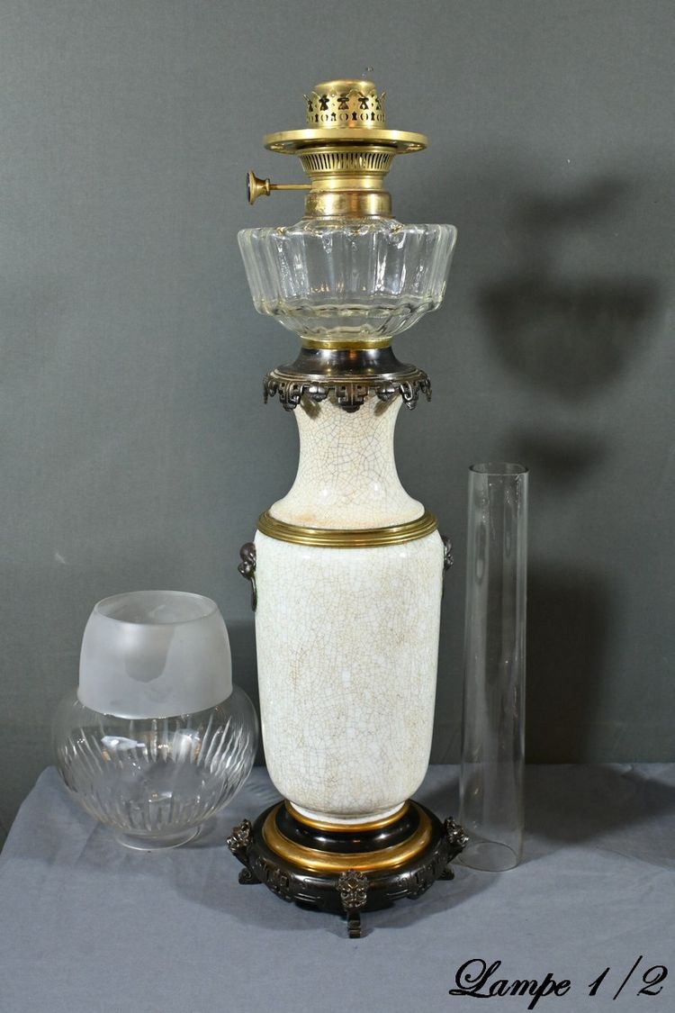 Lampes à Pétrole en Céramique, Maison Numberger-Lemonon – Milieu XIXe