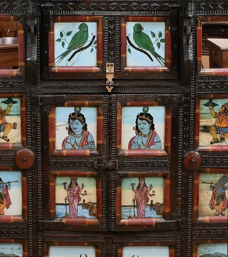 Meuble de Commerce Manjoosh en Bois Exotique, Inde – Début XXe