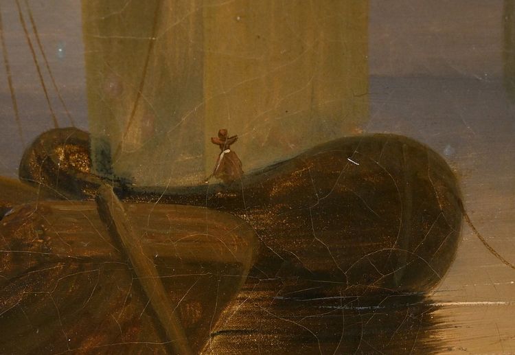Bedeutendes Ölgemälde "Au bord de l'eau" signiert Dagny - Anfang XIX.