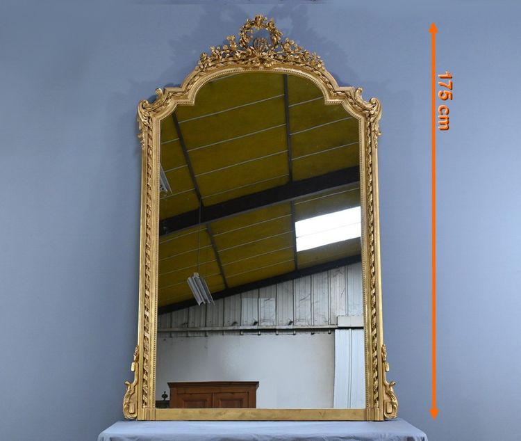 Important Gilded Mirror, Louis XVI style - Mid 19th century