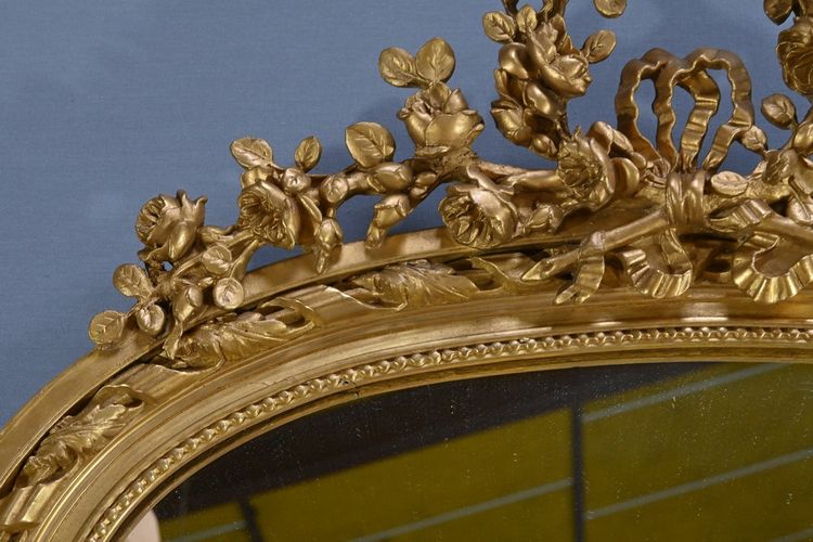 Important Gilded Mirror, Louis XVI style - Mid 19th century