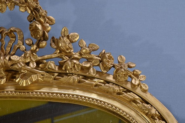 Important Gilded Mirror, Louis XVI style - Mid 19th century
