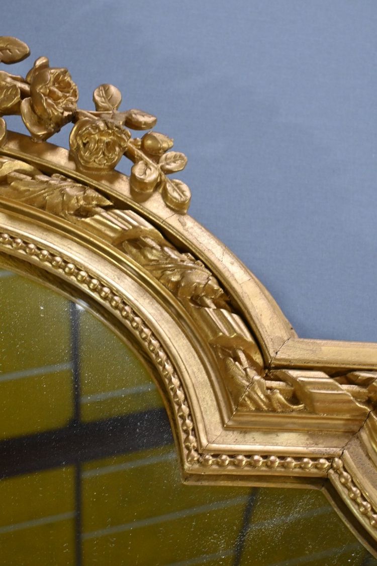 Important Gilded Mirror, Louis XVI style - Mid 19th century