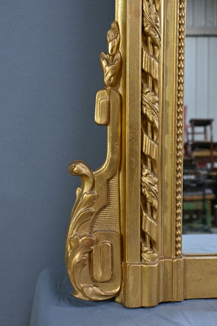 Important Gilded Mirror, Louis XVI style - Mid 19th century