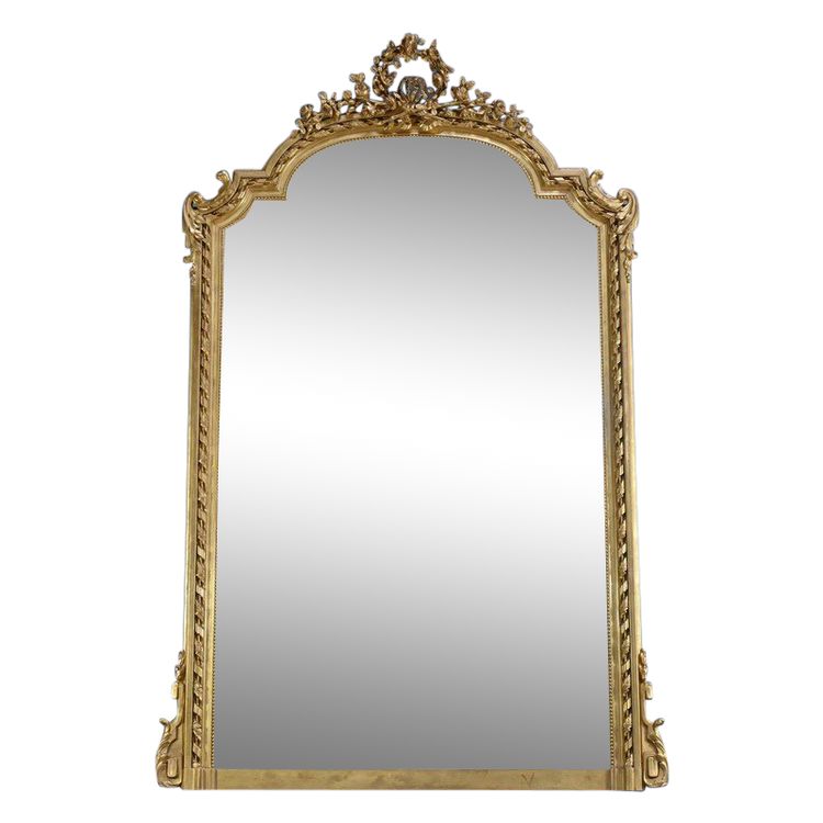 Important Gilded Mirror, Louis XVI style - Mid 19th century