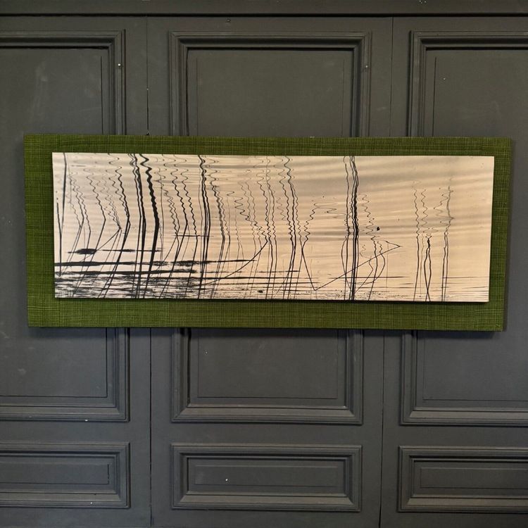 Modernist photo 1960 mounted on wood panel
