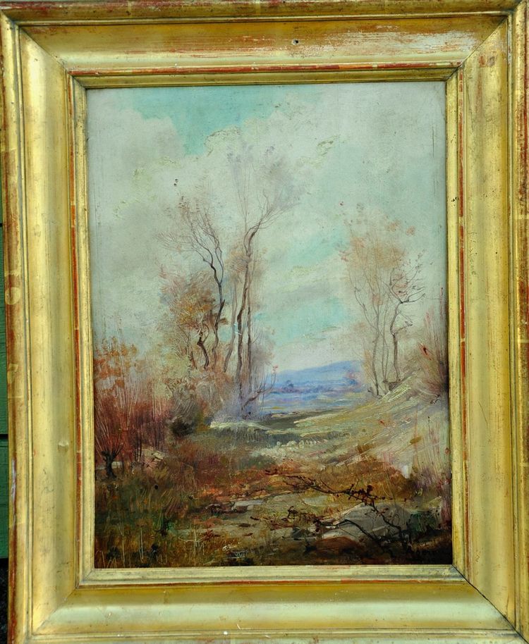 Ageron,louis, Oil on cardboard, landscape, early 20th century
