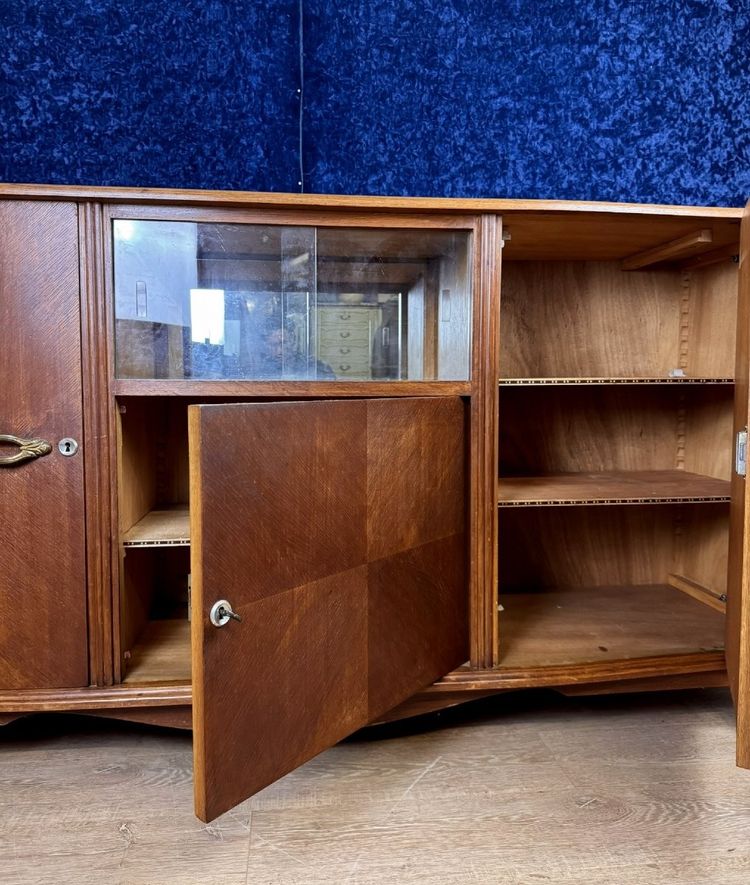 Große Anrichte aus Eichenholz im Art déco-Stil um 1930