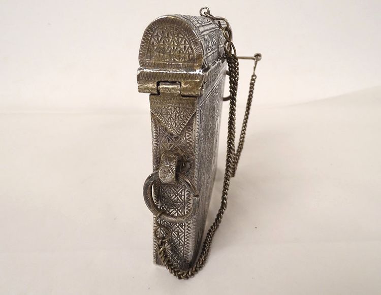 Moroccan silver Quran box Hegira 1333 Star flowers Morocco 370gr XXth century