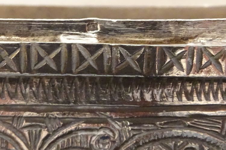 Moroccan silver Quran box Hegira 1333 Star flowers Morocco 370gr XXth century