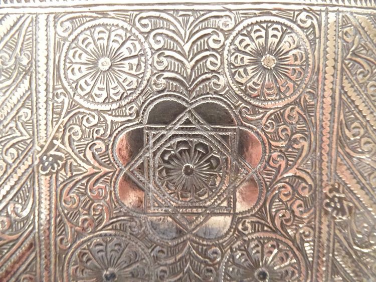 Moroccan silver Quran box Hegira 1333 Star flowers Morocco 370gr XXth century