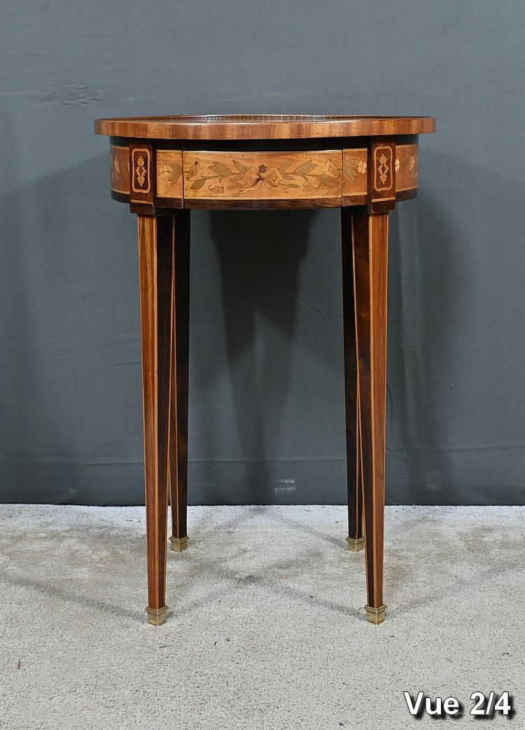 Petite Table de Salon en Marqueterie, style Louis XVI – Fin XIXe