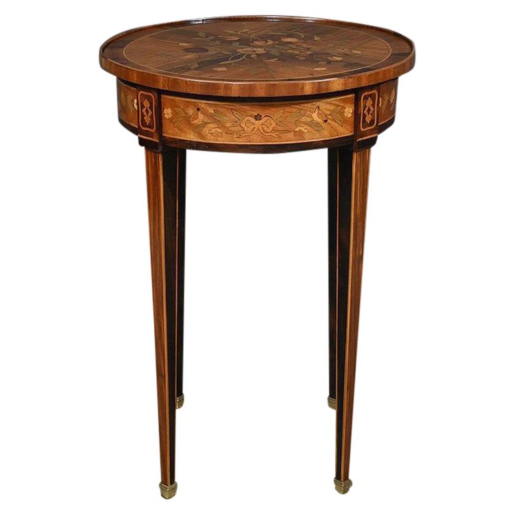 Petite Table de Salon en Marqueterie, style Louis XVI – Fin XIXe