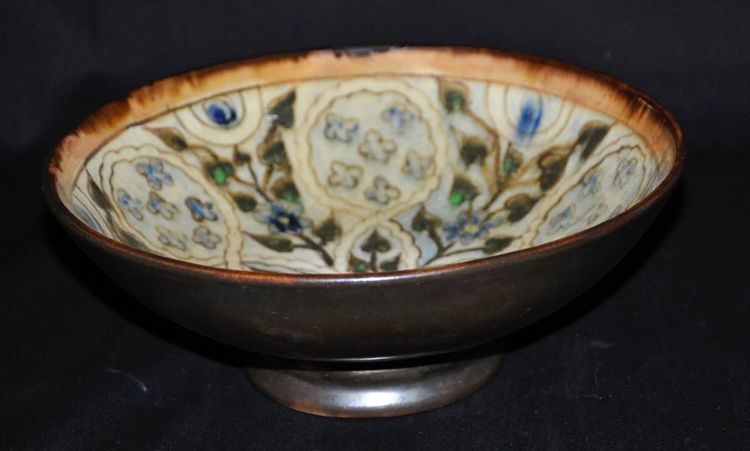 Coupe Greber En Céramique Décor émaillé Circa 1920