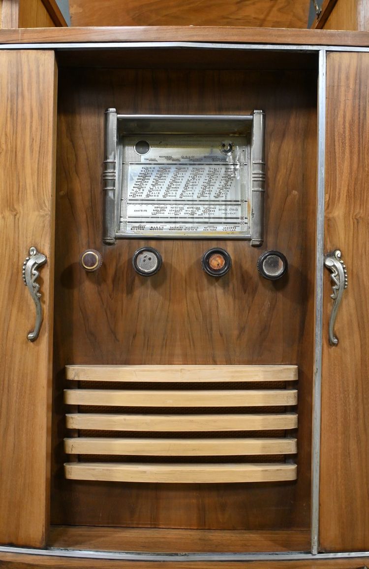 Mobile musicale per radio con lettore di dischi, Art Déco - 1950