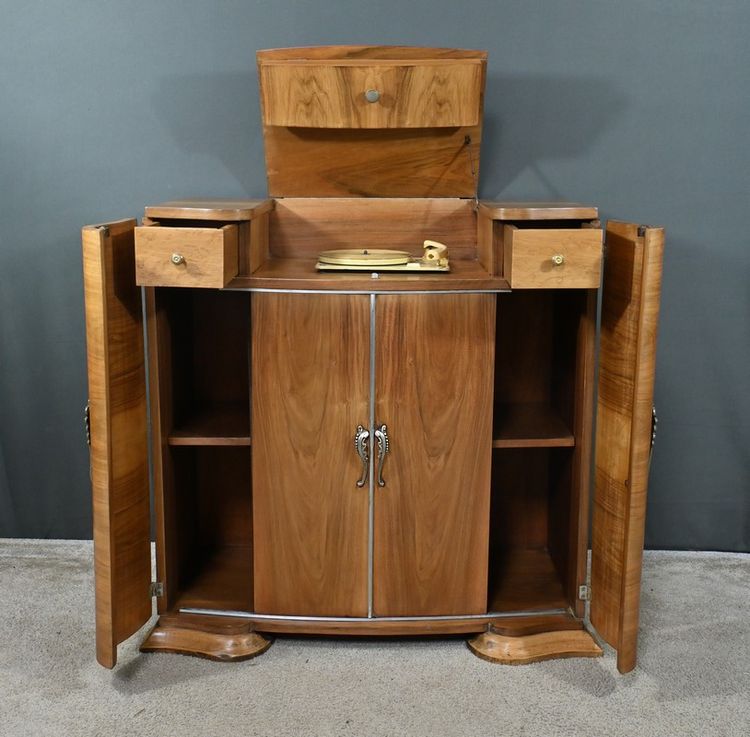 Mobile musicale per radio con lettore di dischi, Art Déco - 1950