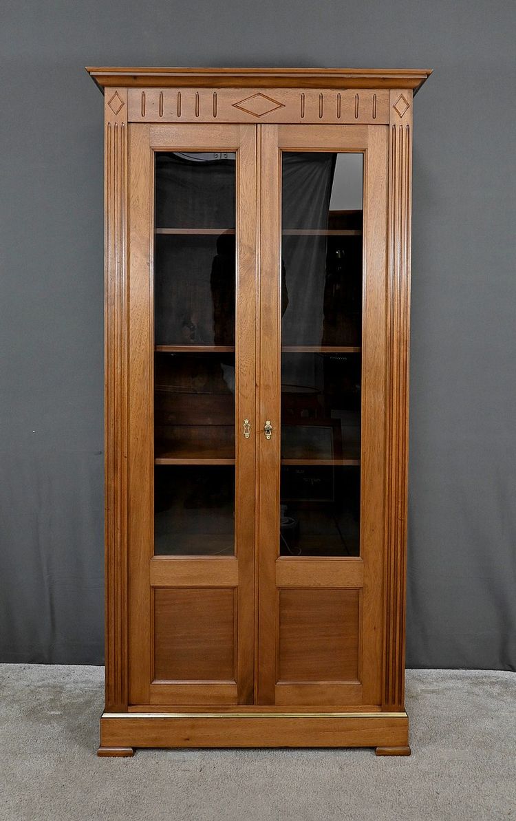 Petite Bibliothèque Vitrée en Acajou, style Louis XVI – 1930
