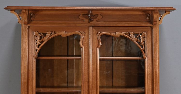 Blond mahogany bookcase, Art Nouveau - Early 20th century