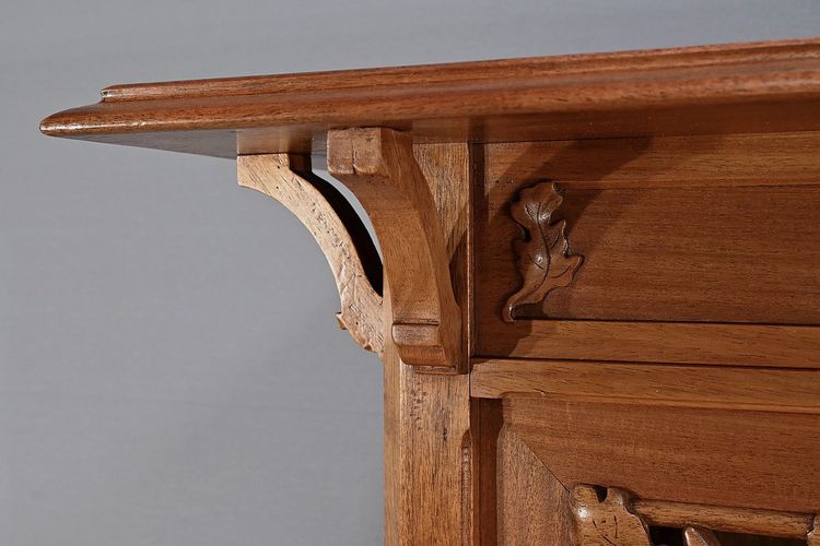 Blond mahogany bookcase, Art Nouveau - Early 20th century