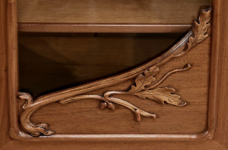 Blond mahogany bookcase, Art Nouveau - Early 20th century