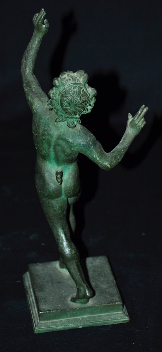 Bronzo con patina Faune de Pompéi in stile Barbedienne XIX secolo