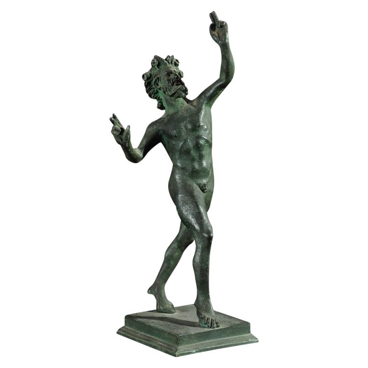 Bronzo con patina Faune de Pompéi in stile Barbedienne XIX secolo