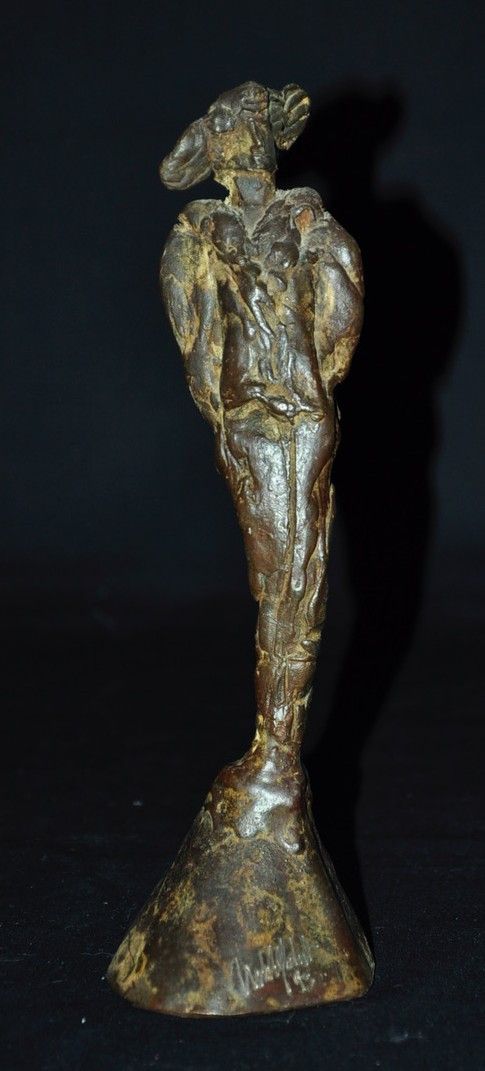 Bronzo firmato Michel Wohlfahrt Circa 1980 Stampa unica