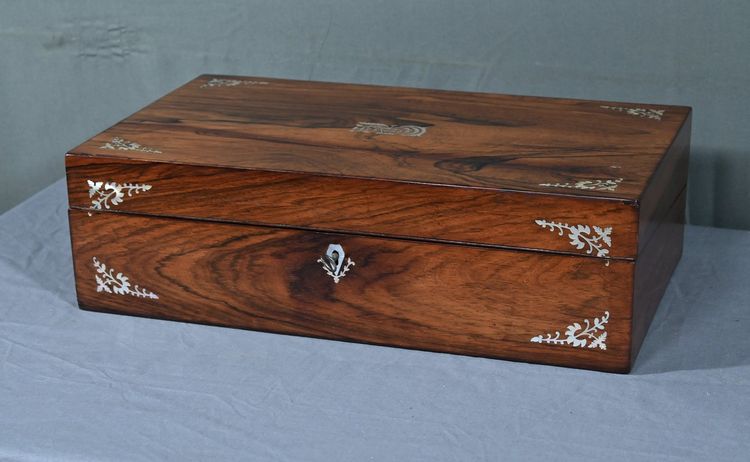 Travel writing case in rosewood, Napoleon III period - mid-19th century
