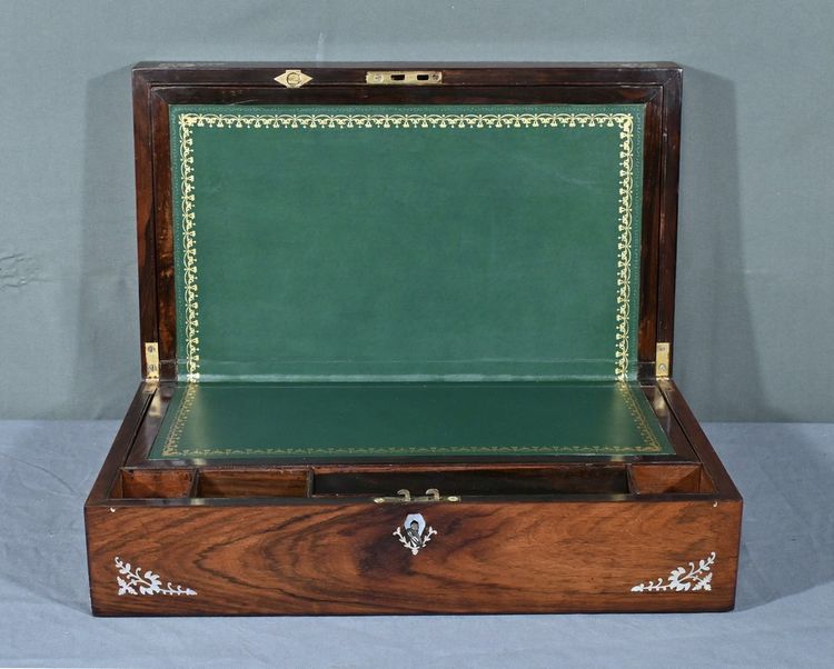Travel writing case in rosewood, Napoleon III period - mid-19th century