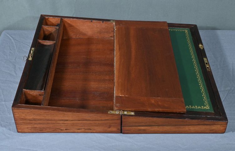 Travel writing case in rosewood, Napoleon III period - mid-19th century